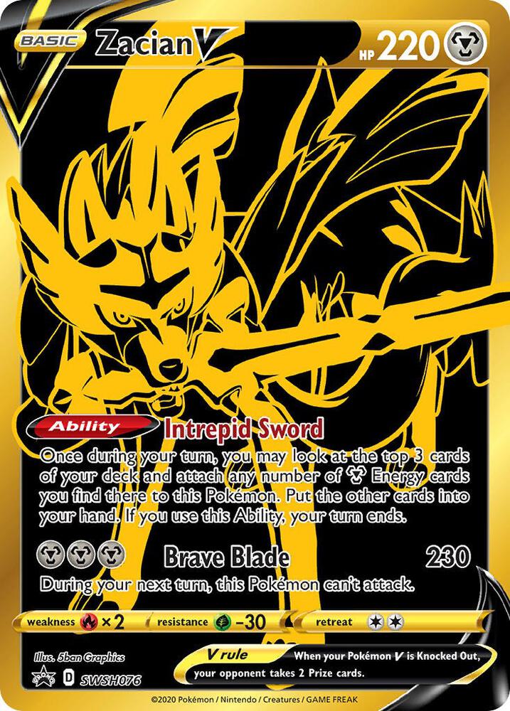Zacian V - SWSH076 (SWSH:PR) Promo - Light Play Holofoil