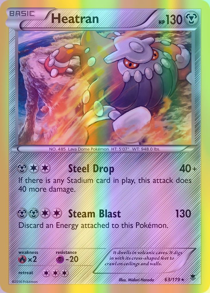 Heatran - 063/119 (PHF) Holo Rare - Near Mint Reverse Holofoil