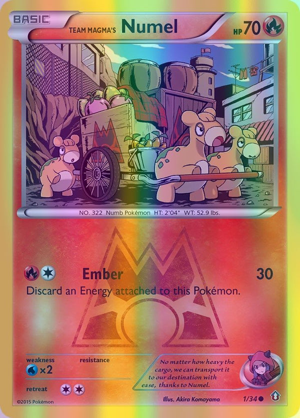 Team Magma's Numel - 001/034 (DCR) Common - Near Mint Reverse Holofoil