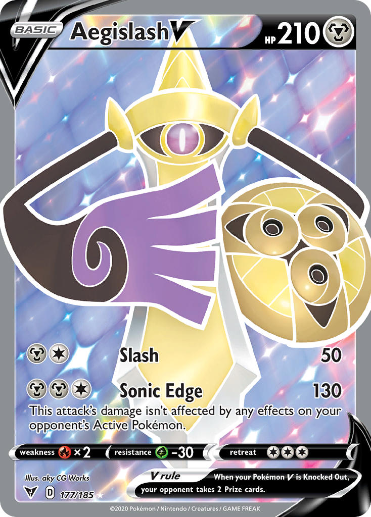 Aegislash V (Full Art) - 177/185 (SWSH04) Ultra Rare - Near Mint Holofoil