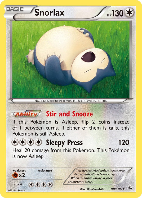 Snorlax - 080/106 (FLF) Rare - Near Mint