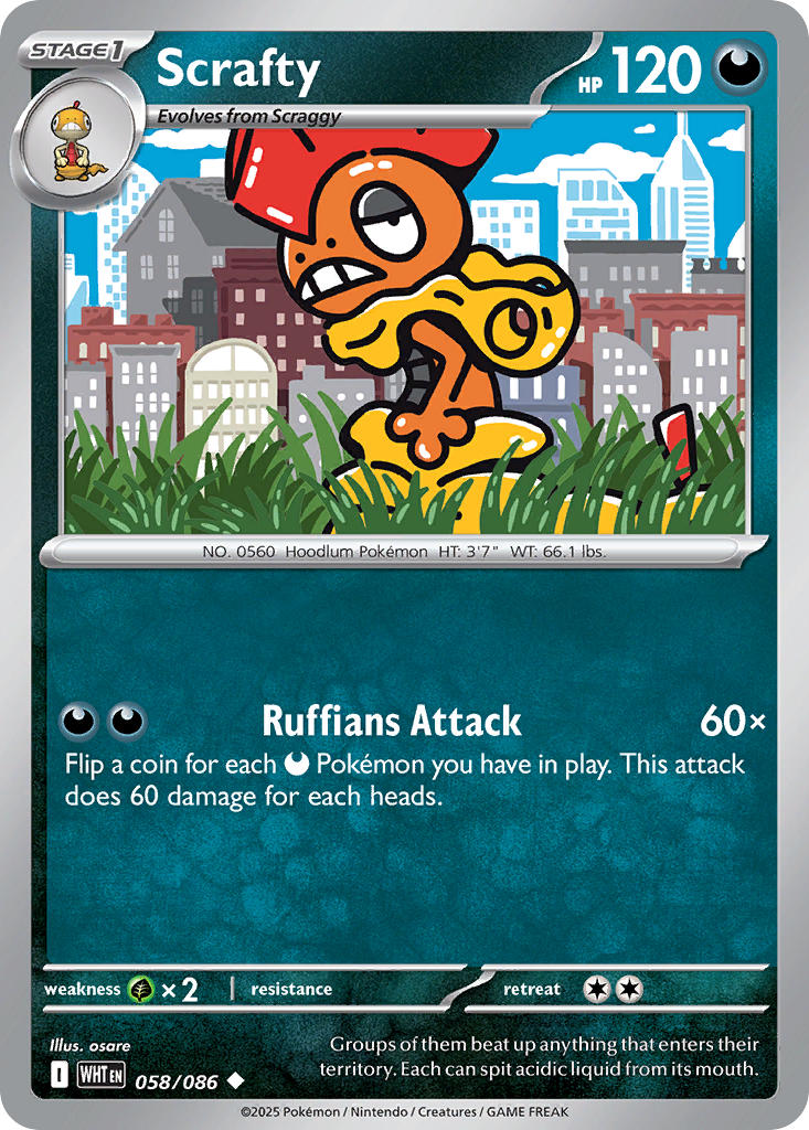 Scrafty - 058/086 (WHT) Uncommon