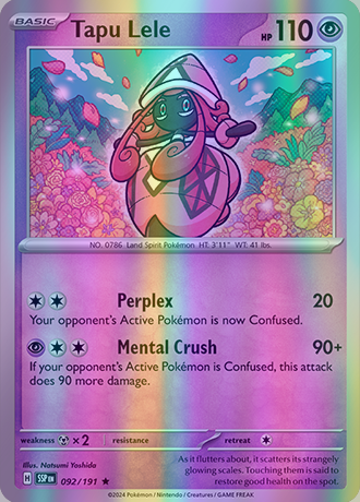 Tapu Lele - 092/191 (SSP) Rare - Near Mint Reverse Holofoil