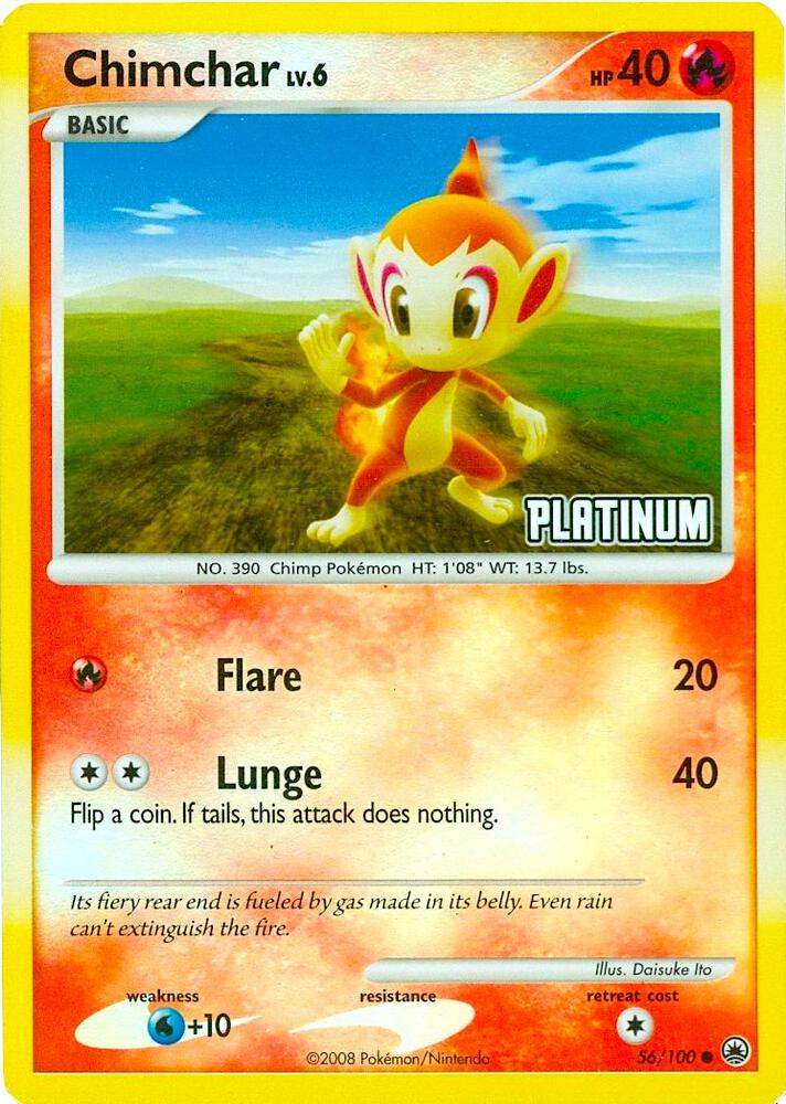 Chimchar - 56/100 (BKP) Promo - Damaged Reverse Holofoil