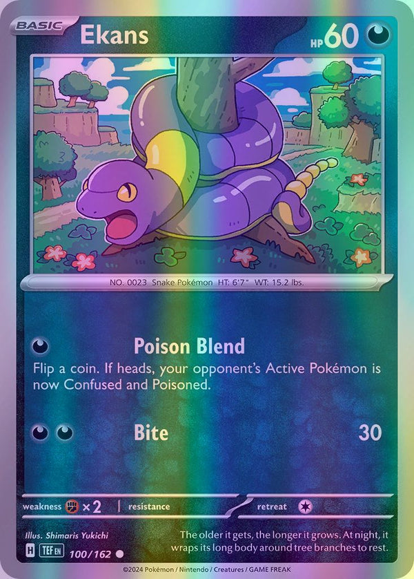 Ekans - 100/162 (TEF) Common - Near Mint Reverse Holofoil