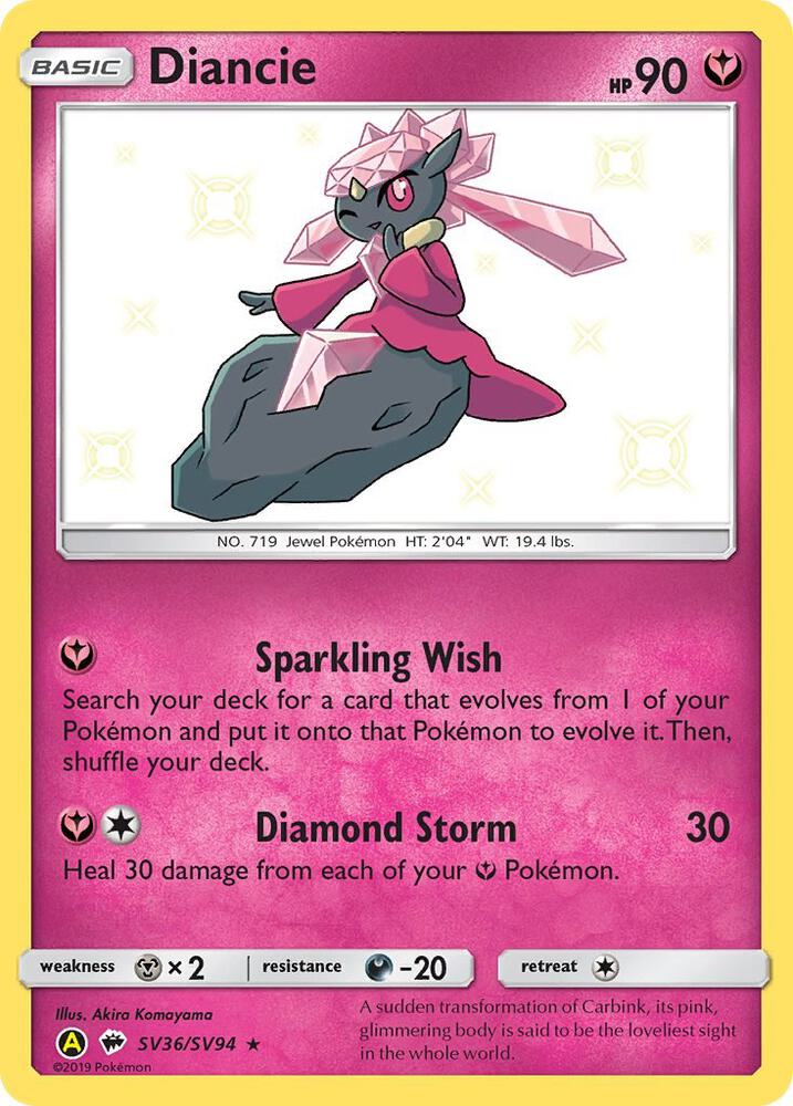 Diancie - SV36/SV94 (HIF:SV) Shiny Holo Rare - Near Mint Holofoil