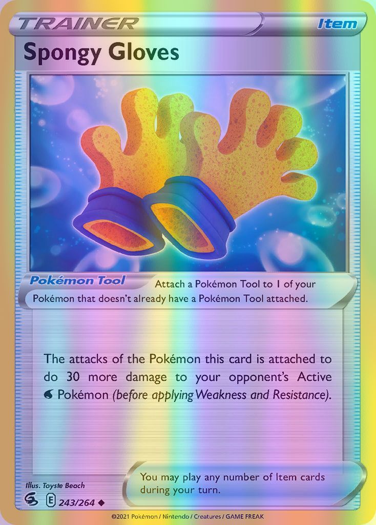 Spongy Gloves - 243/264 (SWSH08) Uncommon - Near Mint Reverse Holofoil