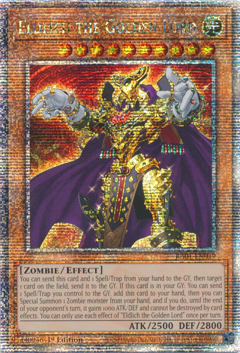 Eldlich the Golden Lord (Alternate Art) (RA01-EN019) Quarter Century Secret Rare - Near Mint 1st Edition