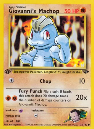 Giovanni's Machop (72/132) 1st Edition - Near Mint