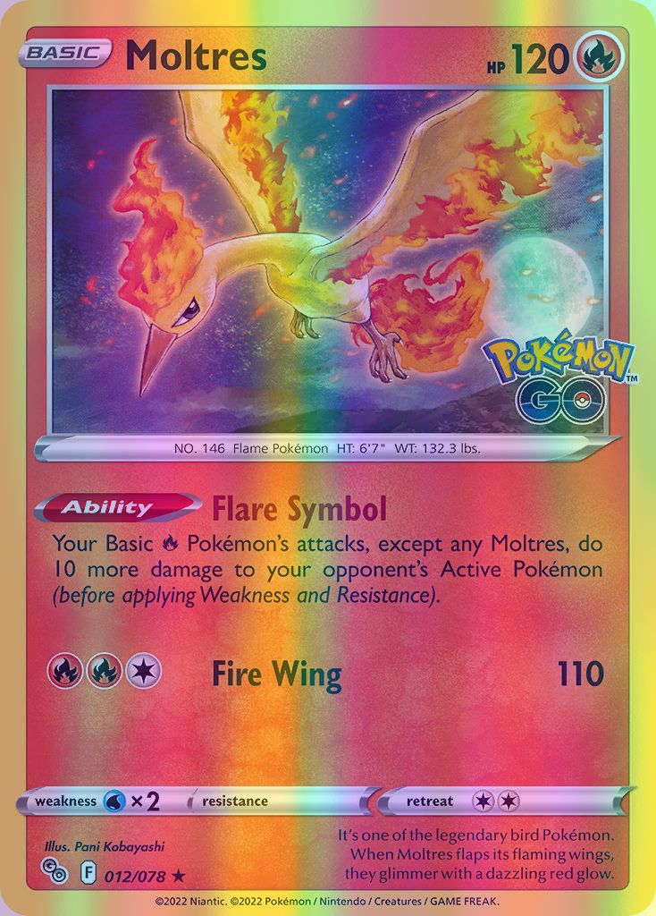 Moltres - 012/078 (PGO) Holo Rare - Near Mint Reverse Holofoil