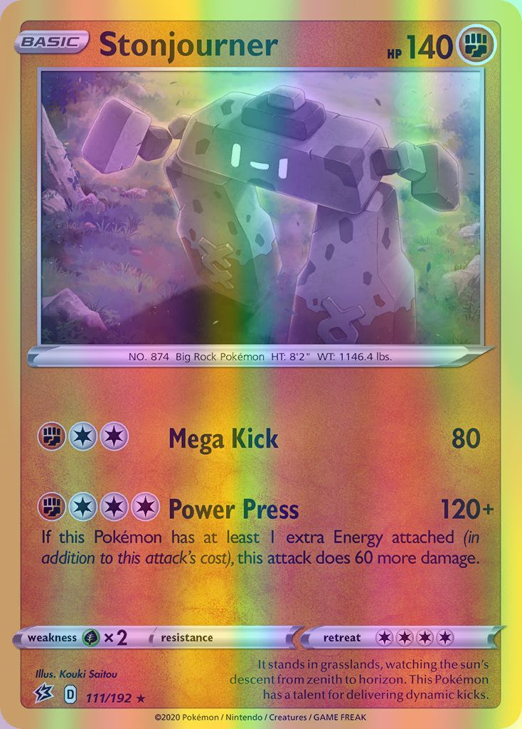Stonjourner - 111/192 (SWSH02) Holo Rare - Near Mint Reverse Holofoil