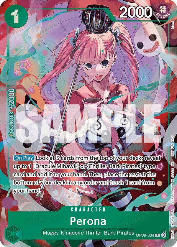 Perona (OP09-034) Near Mint Rare Holofoil