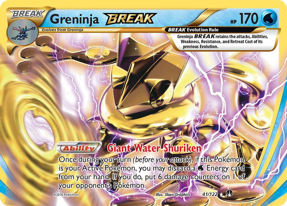 Greninja BREAK - 041/122 (BKP) Rare BREAK - Light Play Holofoil