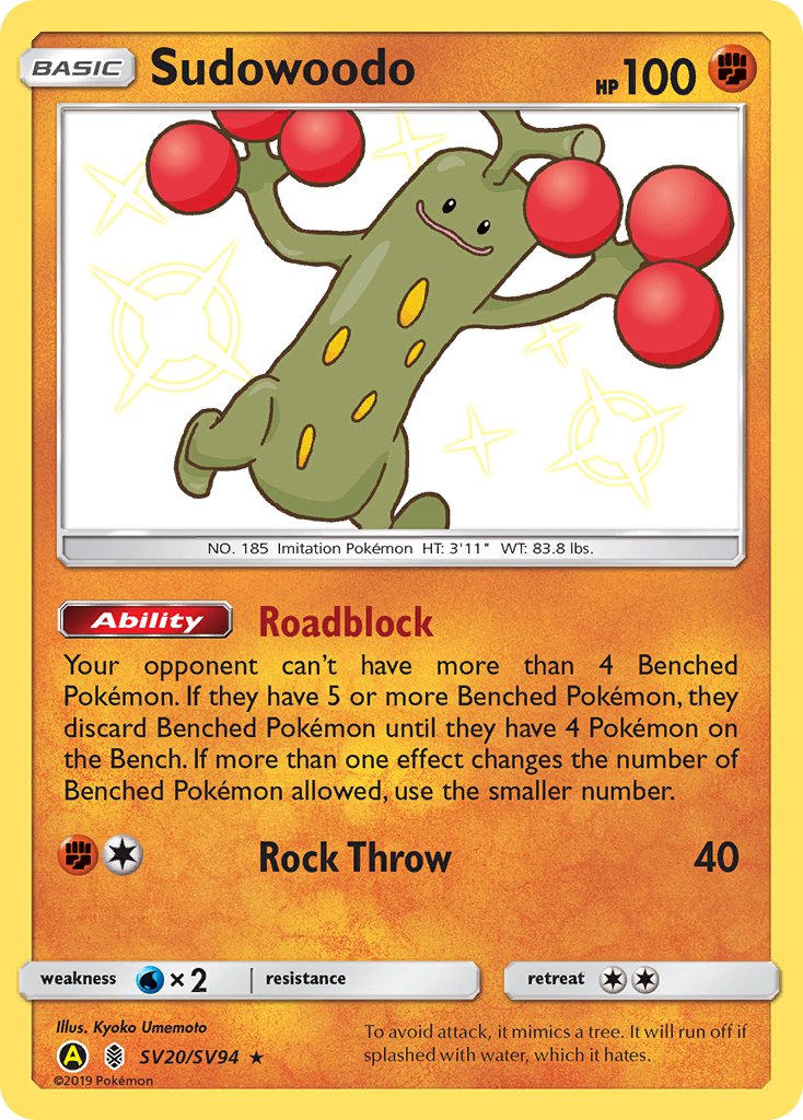 Sudowoodo - SV20/SV94 (HIF:SV) Shiny Holo Rare - Near Mint Holofoil