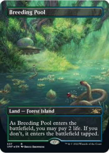 Breeding Pool [#537 Galaxy Foil / Alternate Art Borderless] (UNF-R) Light Play