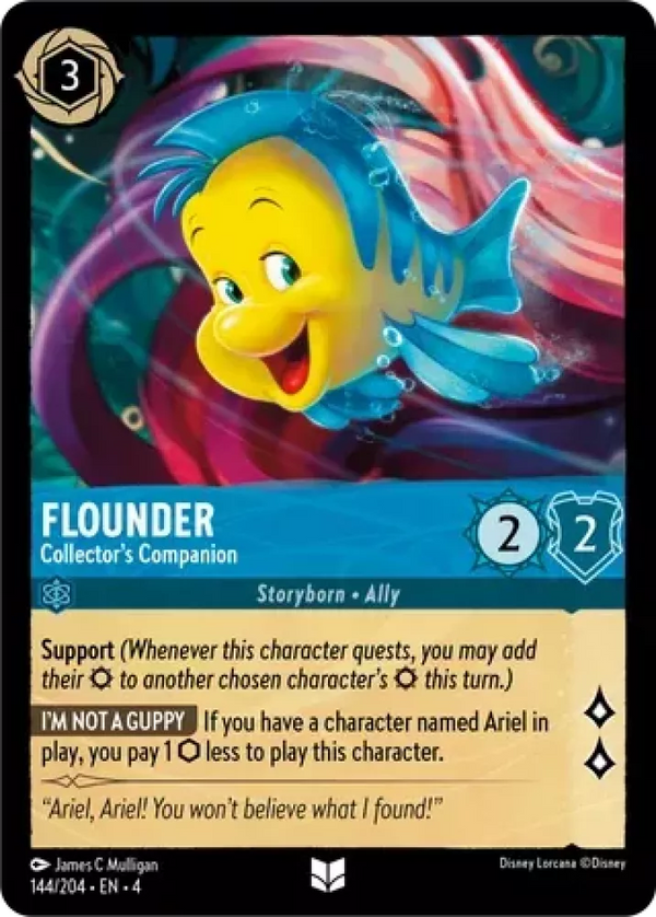 Flounder - Collector's Companion (Ursula's Return 144/204) Uncommon - Near Mint