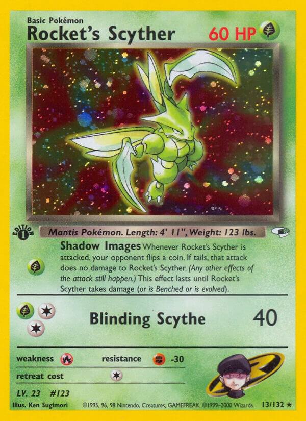 Rocket's Scyther -13/132 (G1) Holo Rare - Unlimited Edition Damaged Holo Foil