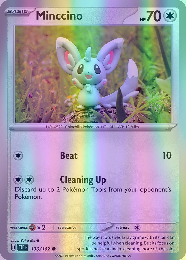 Minccino - 136/162 (TEF) Common - Near Mint Reverse Holofoil