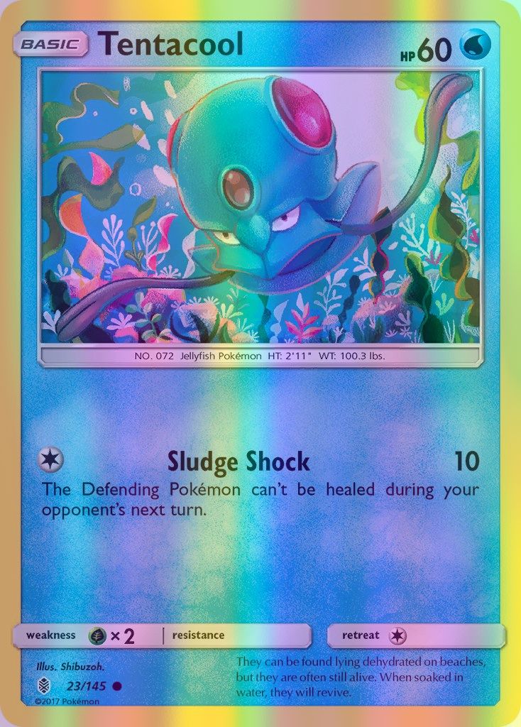 Tentacool - 023/145 (SM:GRI) Common - Near Mint Reverse Holofoil
