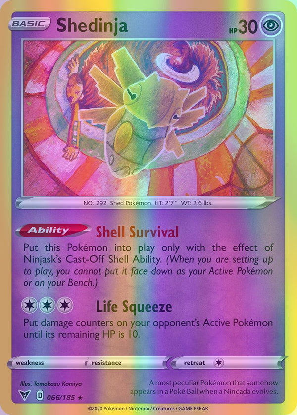 Shedinja - 066/185 (SWSH04) Rare - Near Mint Reverse Holofoil