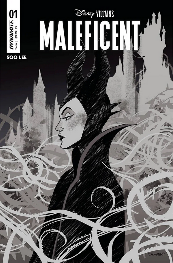 Disney Villains Maleficent #1 Cover ZD 1:10 Durso B&W Variant