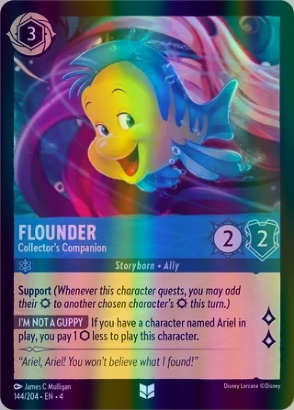 Flounder - Collector's Companion (Ursula's Return 144/204) Uncommon - Near Mint Cold Foil