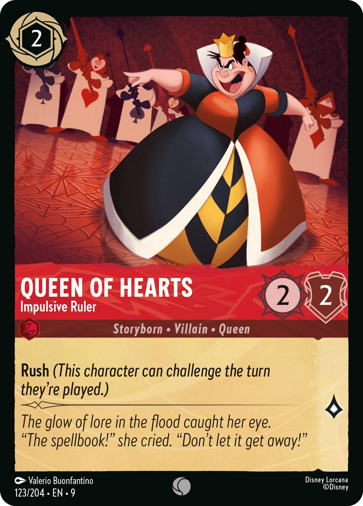 Queen of Hearts - Impulsive Ruler (123/204 - Fabled)  Common