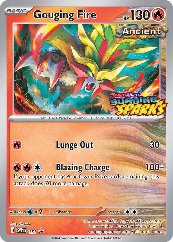Gouging Fire - 151 (SVP) Promo - Near Mint Prerelease Holofoil