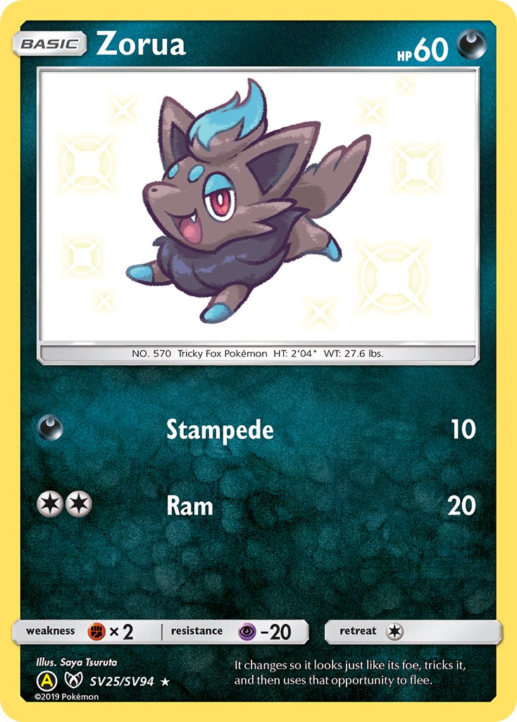 Zorua - SV25/SV94 (HIF:SV) Shiny Holo Rare - Near Mint Holofoil