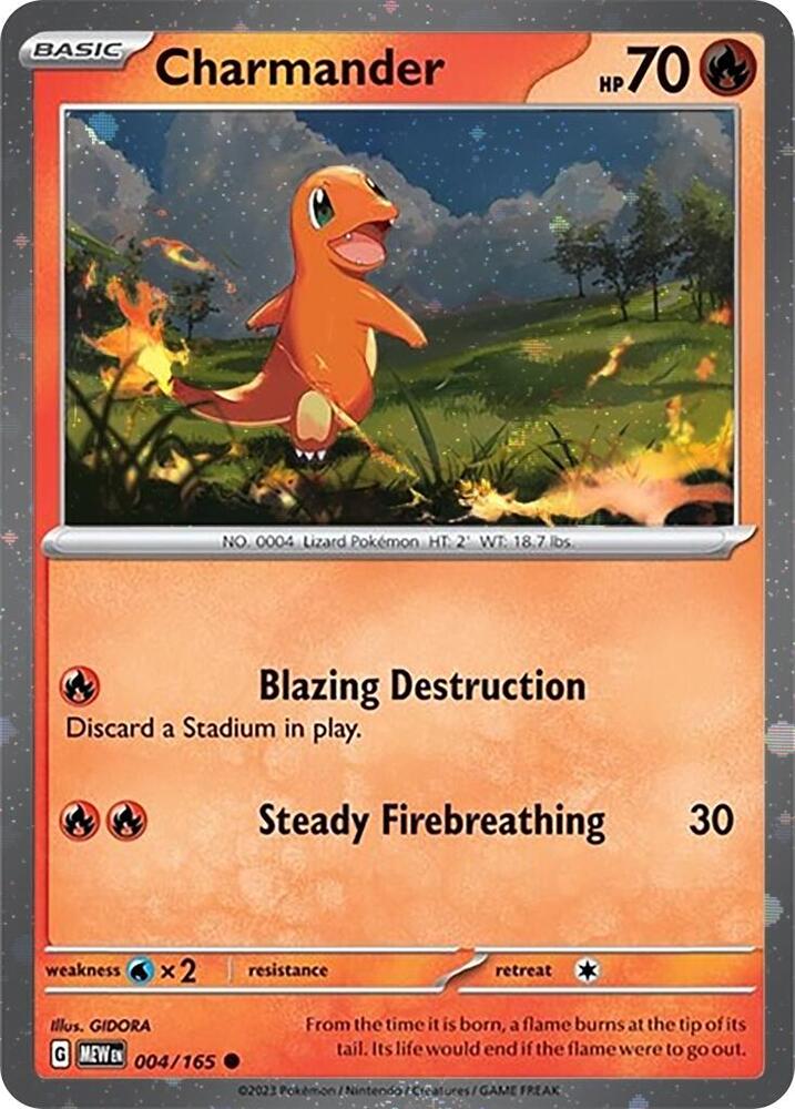 Charmander - 004/165 (MCAP) Common - Near Mint Reverse Holofoil (Cosmos Holo)