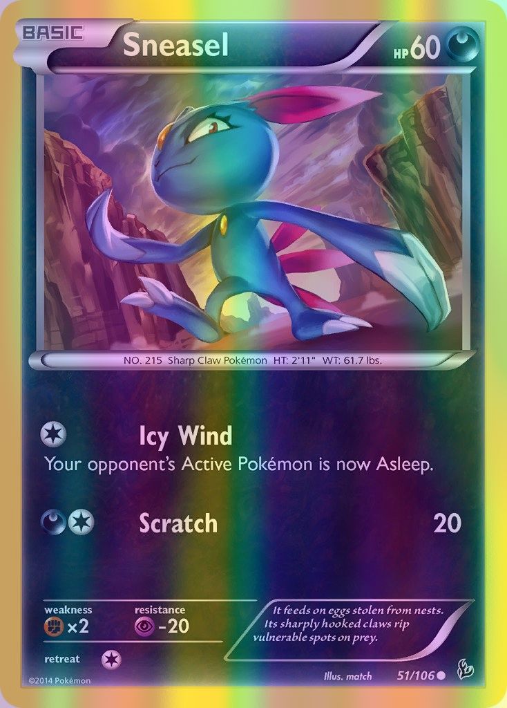 Sneasel - 051/106 (FLF) Common - Near Mint Reverse Holofoil