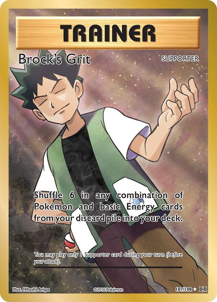 Brock's Grit (Full Art) - 107/108 (EVO) Ultra Rare - Heavy Play Holofoil