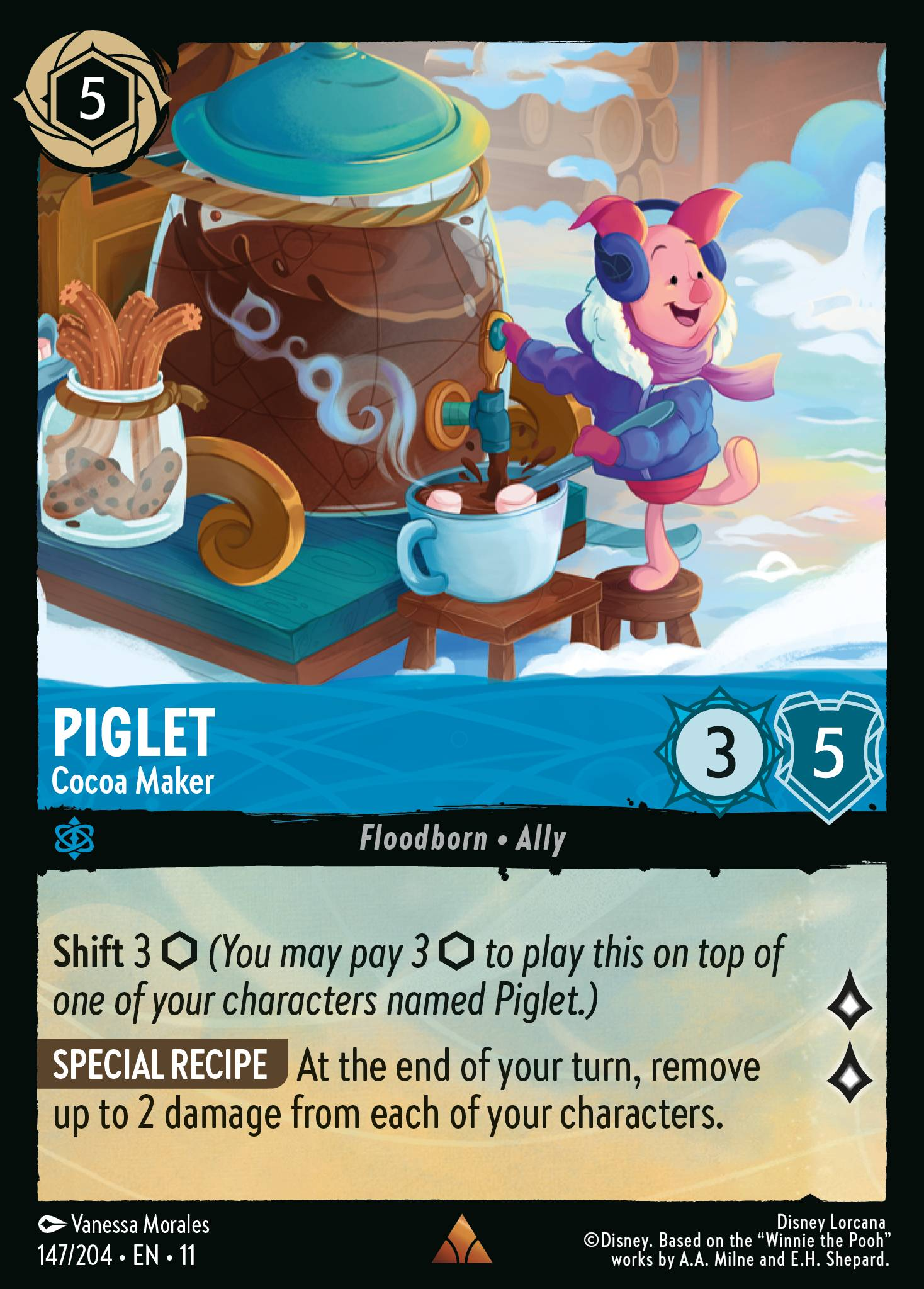 Piglet - Cocoa Maker (147/204 - Winterspell)  Rare
