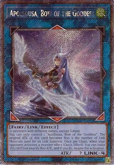 Apollousa, Bow of the Goddess (Alternate Art) (RA02-EN040) Platinum Secret Rare - Near Mint 1st Edition