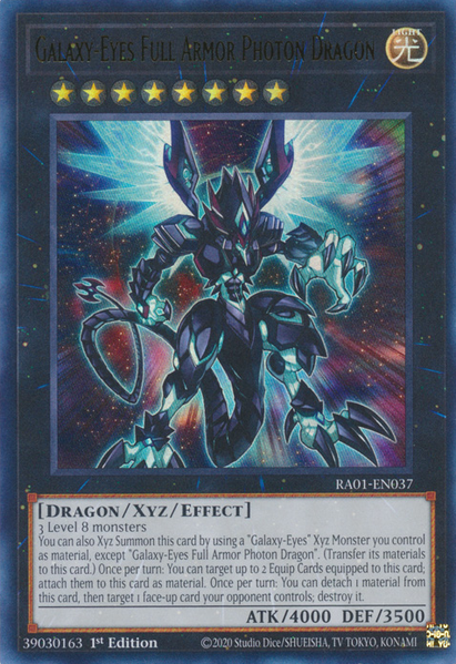 Galaxy-Eyes Full Armor Photon Dragon (RA01-EN037) Prismatic Ultimate Rare - Near Mint 1st Edition