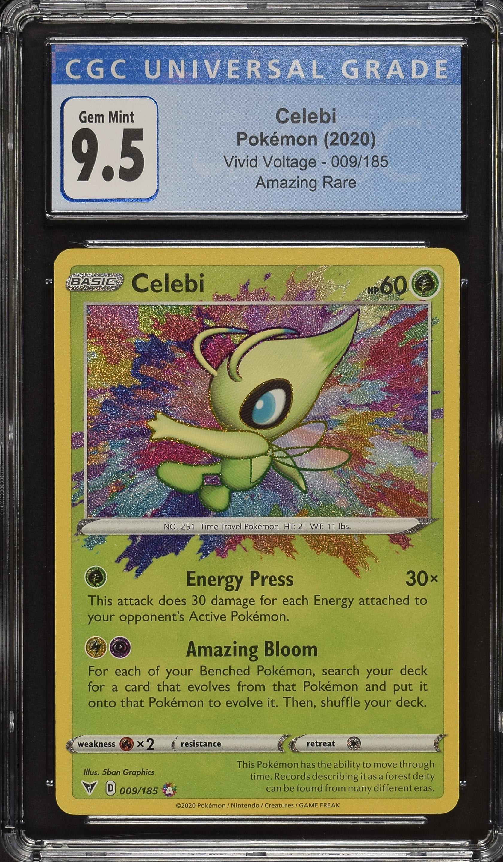 Celebi - 009/185 (SWSH04) Amazing Rare - Near Mint Holofoil (Graded - CGC 9.5)