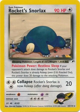 Rocket's Snorlax - 033/132 (G1) Near Mint Unlimited