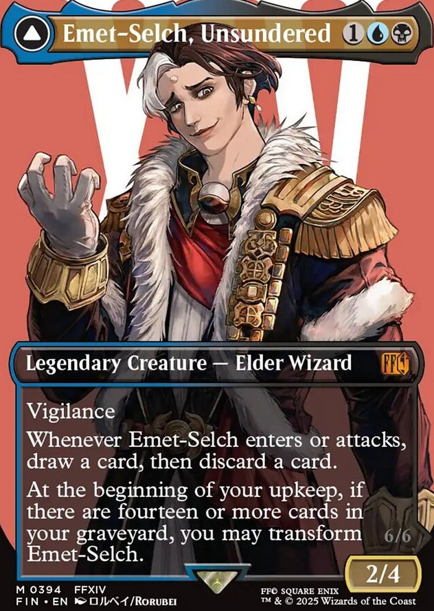 Emet-Selch, Unsundered // Hades, Sorcerer of Eld [ #0394 Borderless Alternate Art ] (FIN-M)