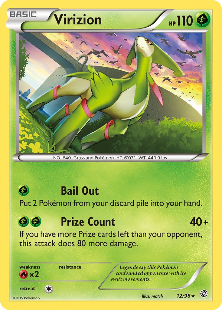 Virizion - 012/098 (AOR) Holo Rare - Near Mint Holofoil