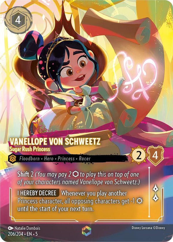 Vanellope von Schweetz - Sugar Rush Princess  (Shimmering Skies 206/204) Enchanted - Near Mint Holofoil