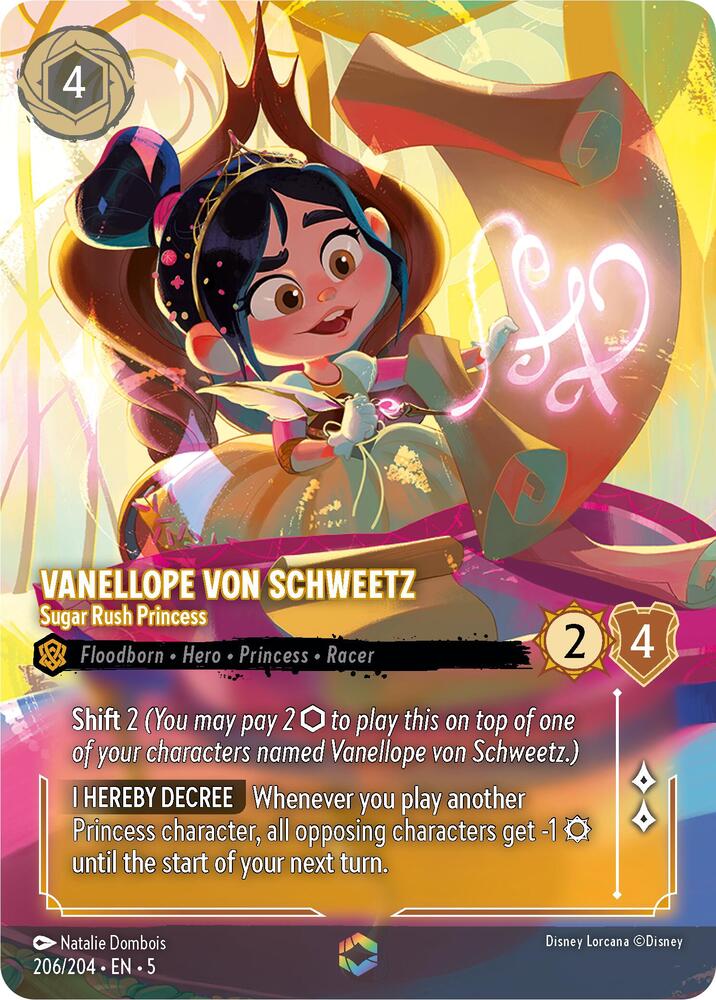 Vanellope von Schweetz - Sugar Rush Princess  (Shimmering Skies 206/204) Enchanted - Near Mint Holofoil