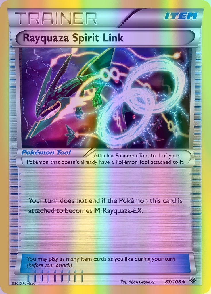 Rayquaza Spirit Link - 087/108 (ROS) Uncommon - Near Mint Reverse Holofoil