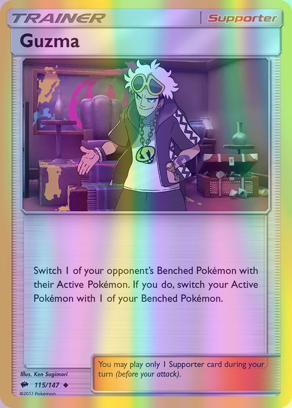 Guzma - 115/147 (SM:BUS) Uncommon - Near Mint Reverse Holofoil