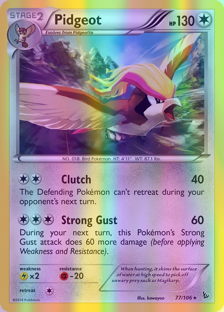 Pidgeot - 077/106 (FLF) Rare - Near Mint Reverse Holofoil