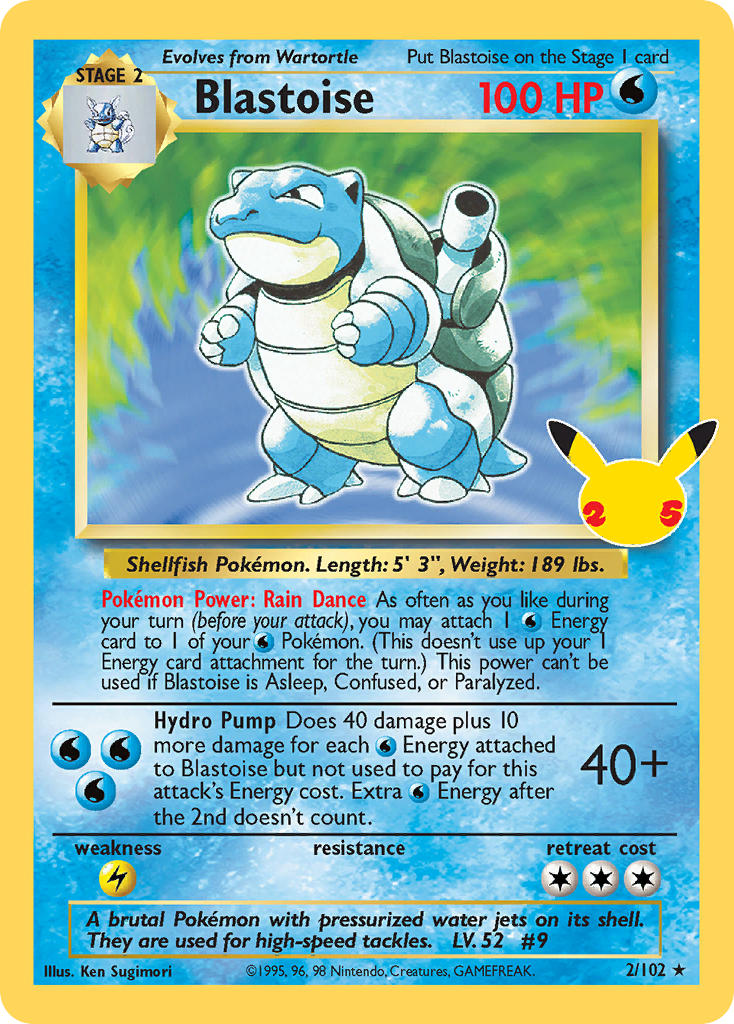 Blastoise - 2/102 (CLB:CC) Classic Collection - Near Mint Holofoil