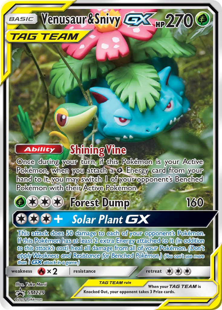 Venusaur & Snivy GX - SM229 (SM:PR) Promo - Near Mint Holofoil