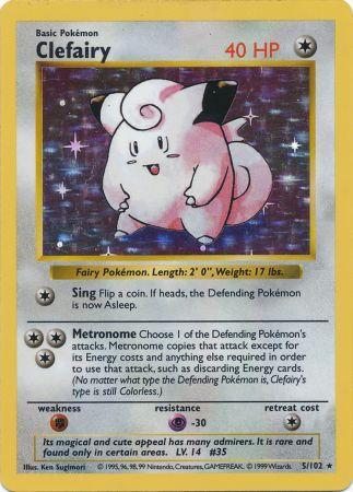 Clefairy - 005/102 (BSS) Holo Rare - Near Mint Unlimited Holofoil