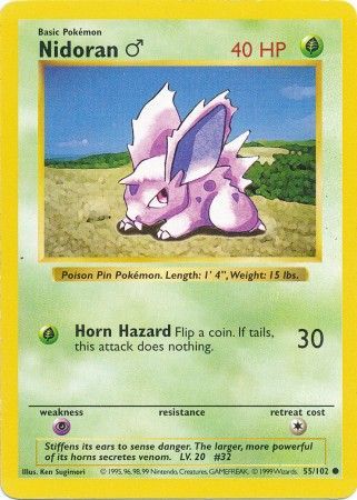 Nidoran M - 055/102 (BSS) Common - Near Mint Unlimited