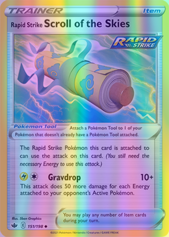 Rapid Strike Scroll of the Skies - 151/198 (SWSH06) Uncommon - Near Mint Reverse Holofoil