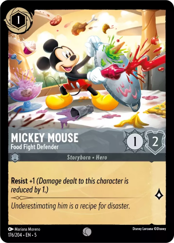 Mickey Mouse - Food Fight Defender (Shimmering Skies 176/204) Common - Near Mint